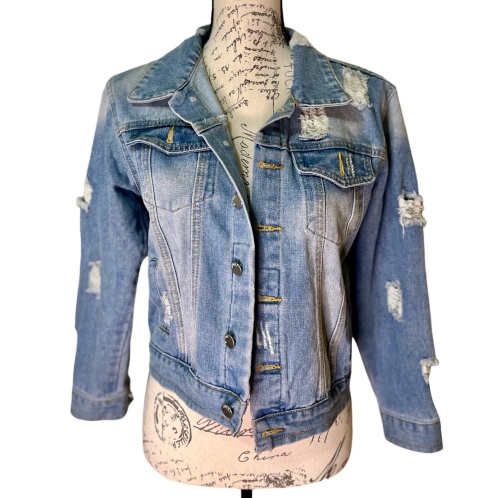 Womenβs Denim Jacket Size M Medium - Picture 6 of 16